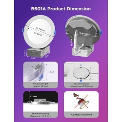 Govee Smart Recessed Lights - B601B - 4'' Wi-Fi & BT RGBWW 850 Lumen with Junction Box (2 Pack)