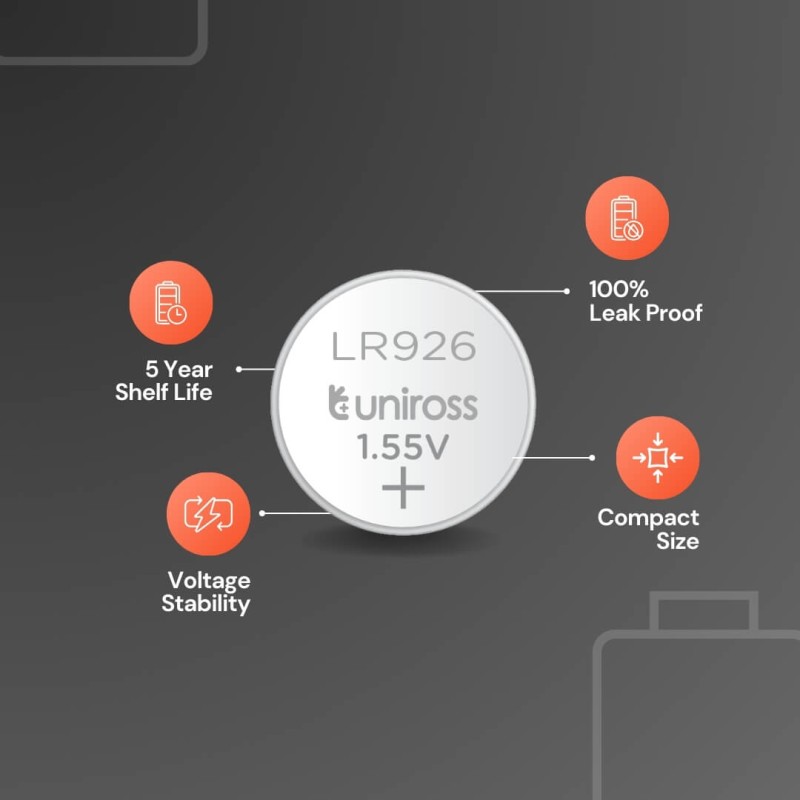 Uniross Alkaline-Coin Battery - LR926 AG7 - LR57 Battery (10pack) — Buy in Cyprus with Fast Delivery
