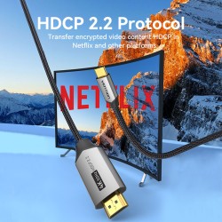 Vention USB-C to HDMI Converter Cable - CRBBF - Braided 4K60Hz 1.0m — Buy in Cyprus with Fast Delivery