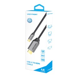 Vention USB-C to HDMI Converter Cable - CRBBF - Braided 4K60Hz 1.0m — Buy in Cyprus with Fast Delivery
