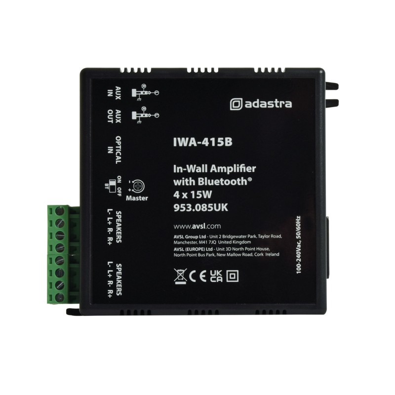 Adastra In-Wall Bluetooth Amp - IWA415B - 4x15W@4ohm — Buy in Cyprus with Fast Delivery