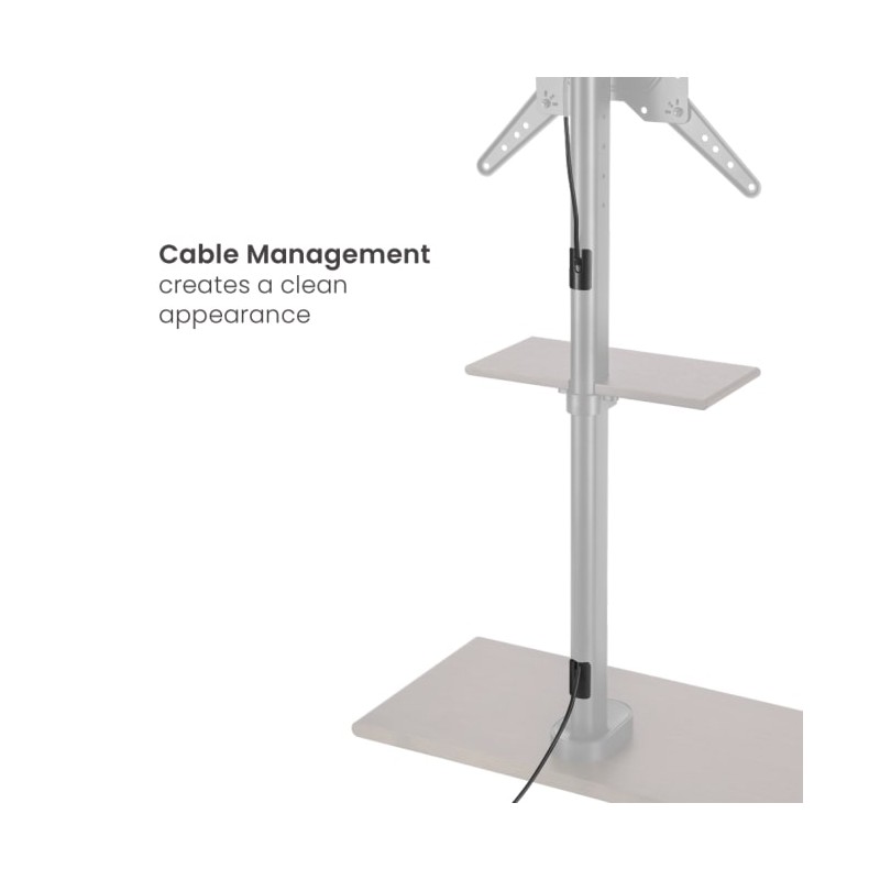 Brateck TV Floorstand 40x40 1.07m 35kg Shelf & MDF - FS41-44T-02 - 40x40, 1.07m, 35kg, Shelf & MDF