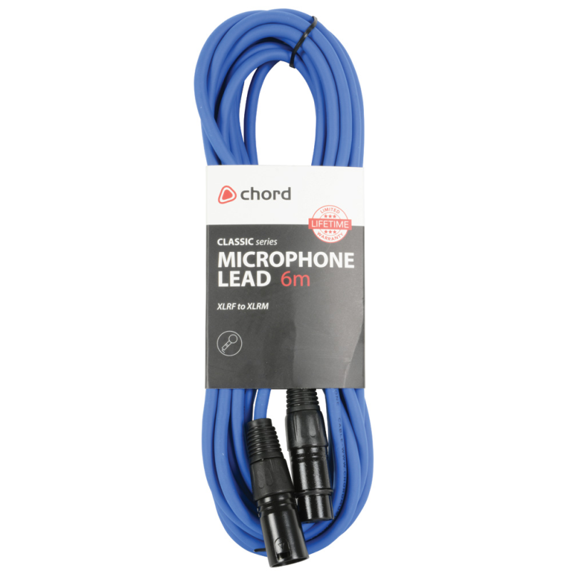 Chord Classic - 190.104UK - XLR M-F 6.0m Blue — Buy in Cyprus with Fast Delivery