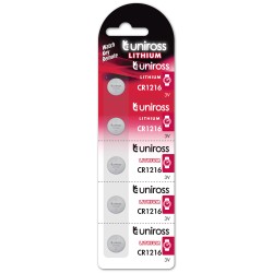 Uniross Button Cell Lithium Battery - CR1216 - Button Cell Lithium Battery (5pack) — Buy in Cyprus with Fast Delivery