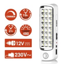 REXER Emergency Lamp - RX4224 - 7.5W 24 LED Rechargeable — Buy in Cyprus with Fast Delivery