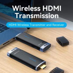 Vention HDMI Wireless Transmitter-Receiver Kit 5GHz 1080p Blue - ADCL0 - HDMI Wireless Transmitter-Receiver Kit 5GHz 1080p Blue