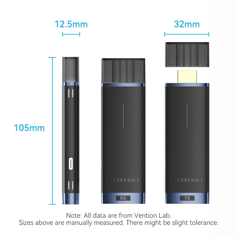 Vention HDMI Wireless Transmitter-Receiver Kit 5GHz 1080p Blue - ADCL0 - HDMI Wireless Transmitter-Receiver Kit 5GHz 1080p Blue