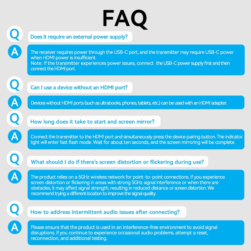 Vention HDMI Wireless Transmitter-Receiver Kit 5GHz 1080p Blue - ADCL0 - HDMI Wireless Transmitter-Receiver Kit 5GHz 1080p Blue