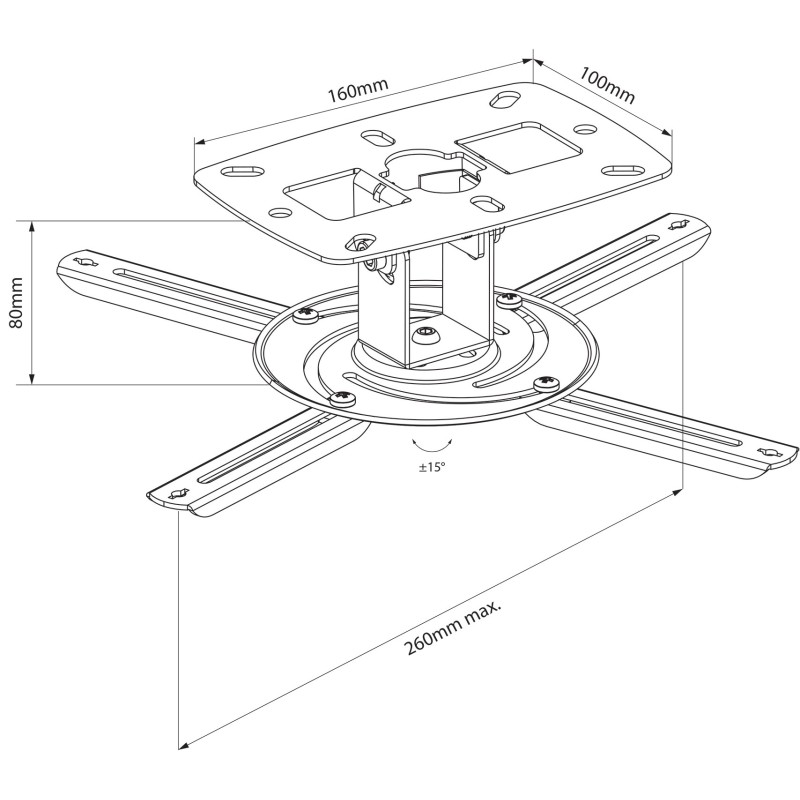 AV:Link Fixed Ceiling projector mount 129.580UK - PJM80 - Fixed Ceiling projector mount — Buy in Cyprus with Fast Delivery