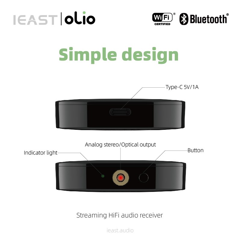 iEast Olio - WIFI & Bluetooth Multiroom Audio Streamer Airplay2 — Buy in Cyprus with Fast Delivery