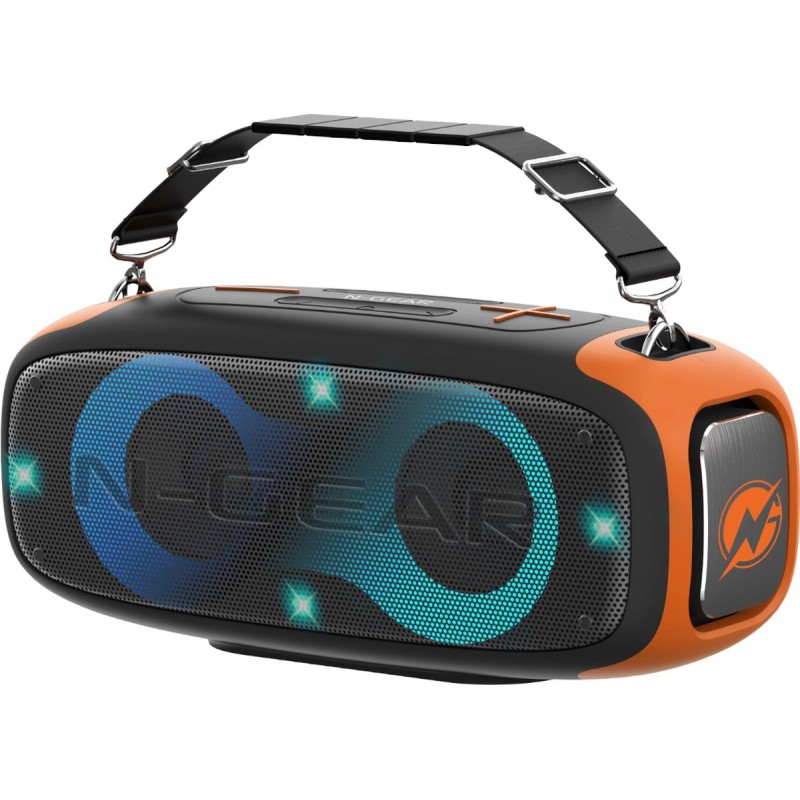 N-Gear LETS GO PARTY BLAZOOKA Portable Speaker - 830 - with 1x Wireless Mic RGB Lights BT & USB