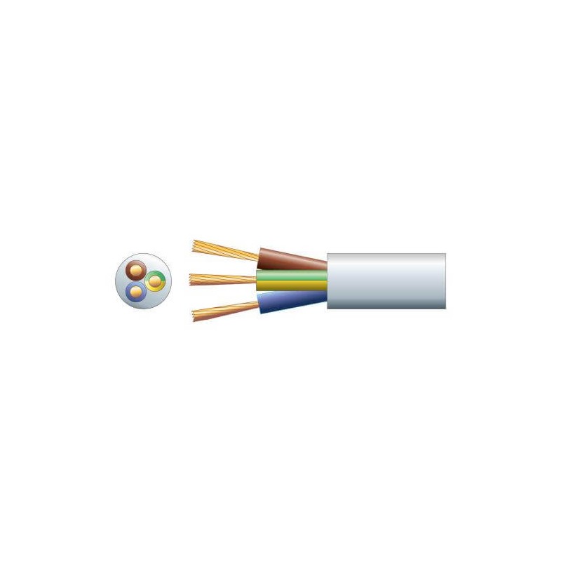 Mercury Mains Power Cable - 804.341UK - 3-Core 10A 1.0mm 100m White — Buy in Cyprus with Fast Delivery