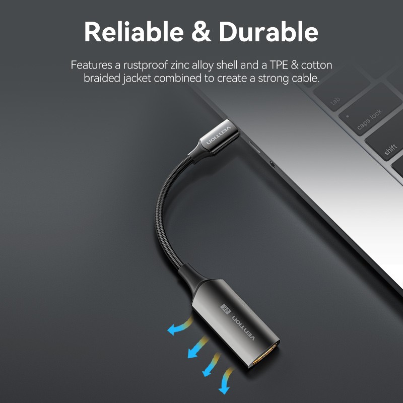 Vention Converter USB-C to HDMI Adaptor - CRDBC - 0.25m 8K60Hz Metal — Buy in Cyprus with Fast Delivery