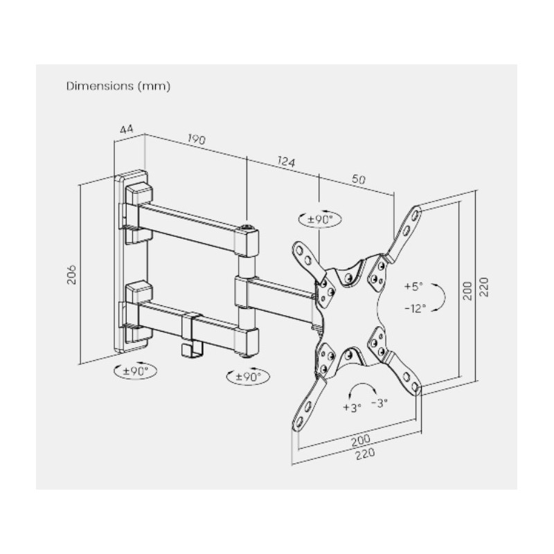 Brateck TV Mount - LDA21-223 - 20x20 Turn 2-Arm — Buy in Cyprus with Fast Delivery