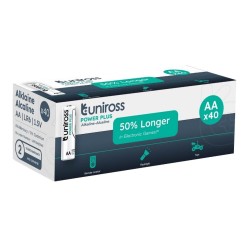Uniross Alkaline AA Power Plus Box of 40 Pcs - New — Buy in Cyprus with Fast Delivery