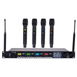 Citronic Quad True Diversity Multi-UHF Wireless Microphone System (4 x Handhelds) - TU4-H - Quad True Diversity Multi-UHF