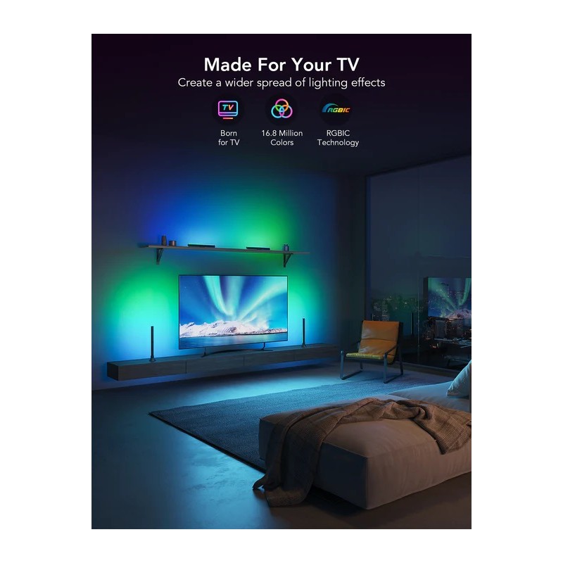 Govee TV Light Bars - H6046 - RGBIC for 45'-70' TV — Buy in Cyprus with Fast Delivery