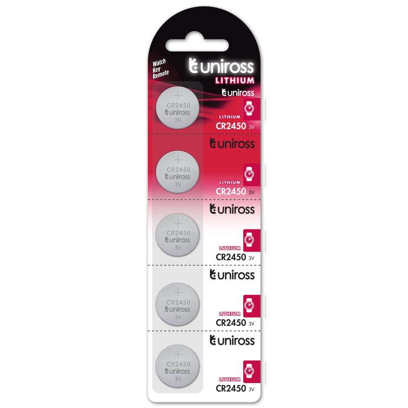 Uniross Button Cell Lithium Battery - CR2450 - Button Cell Lithium Battery (5pack) — Buy in Cyprus with Fast Delivery