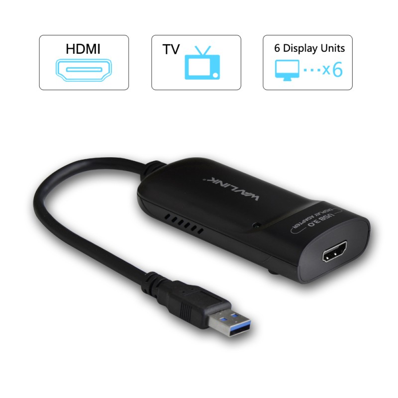 WavLink USB3.0 to HDMI 2K Adapter (Up to 6 Monitors) - UG3501H - USB3.0 to HDMI 2K Adapter (Up to 6 Monitors)