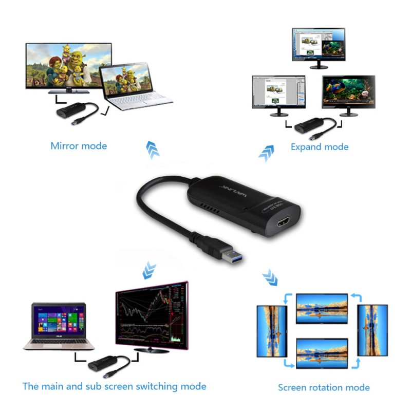WavLink USB3.0 to HDMI 2K Adapter (Up to 6 Monitors) - UG3501H - USB3.0 to HDMI 2K Adapter (Up to 6 Monitors)