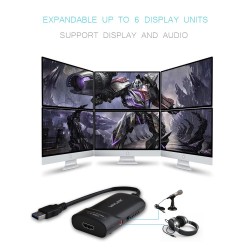 WavLink USB3.0 to HDMI 2K Adapter (Up to 6 Monitors) - UG3501H - USB3.0 to HDMI 2K Adapter (Up to 6 Monitors)