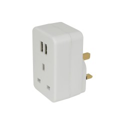 Mercury PlugThroug UK Mains Adaptr - 429.690 - DualUSB — Buy in Cyprus with Fast Delivery