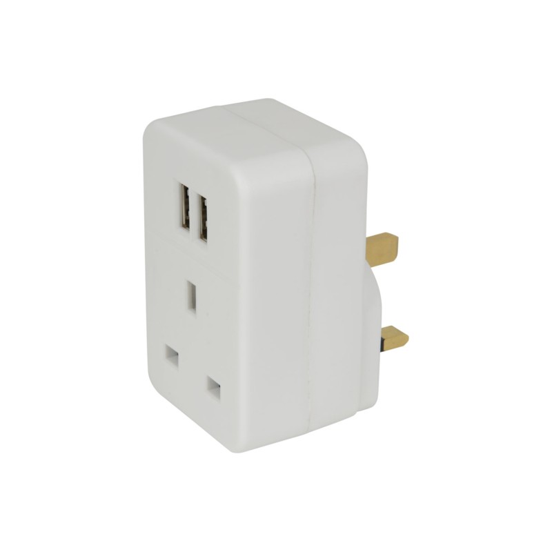 Mercury PlugThroug UK Mains Adaptr - 429.690 - DualUSB — Buy in Cyprus with Fast Delivery