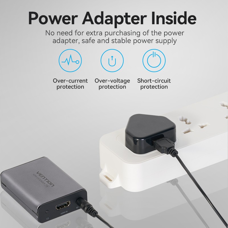 Vention HDMI Extender over Ethernet 50m - AKGH0-UK - with UK PSU — Buy in Cyprus with Fast Delivery