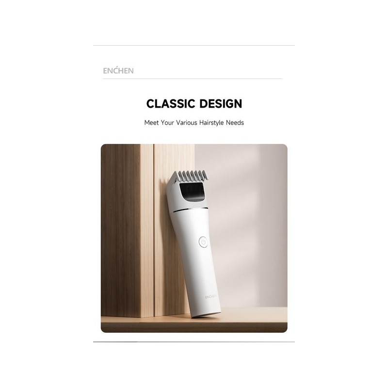Enchen Hair Clipper - BOOST 2 - USB-C 1200mAh White — Buy in Cyprus with Fast Delivery