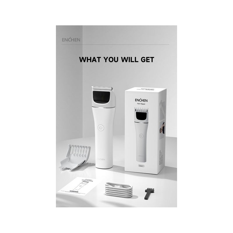 Enchen Hair Clipper - BOOST 2 - USB-C 1200mAh White — Buy in Cyprus with Fast Delivery
