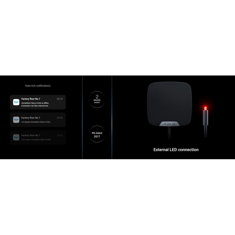 AJAX FIBRA HomeSiren - White, Requires License — Buy in Cyprus with Fast Delivery