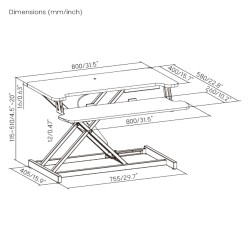 Brateck Desk Converter Sit Stand Gas Spring - DWS37-01 - 11-51cm — Buy in Cyprus with Fast Delivery