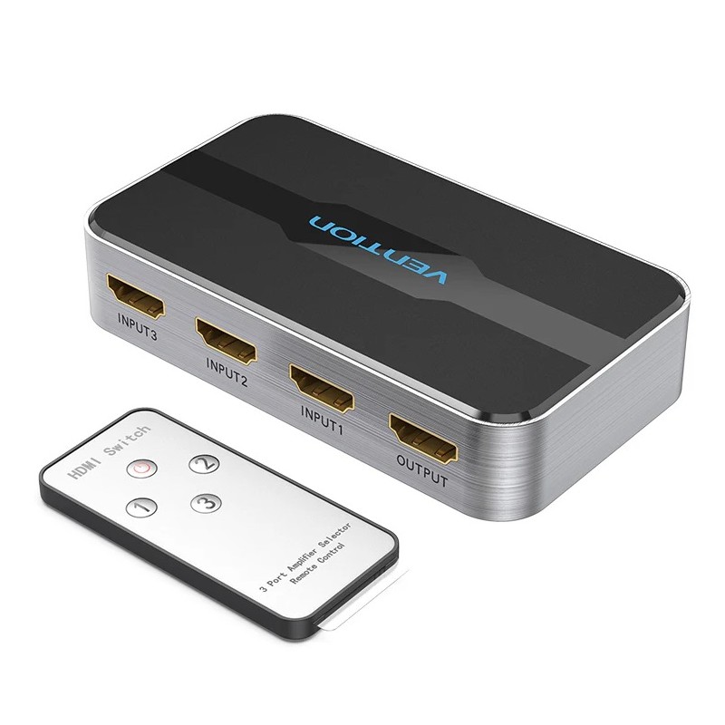 Vention HDMI Switch - AFOH0 - 3-Port 4K 2.0 w Remote Control — Buy in Cyprus with Fast Delivery