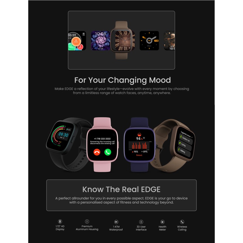 HiFuture Fashion SmartWatch - EDGE - Black — Buy in Cyprus with Fast Delivery