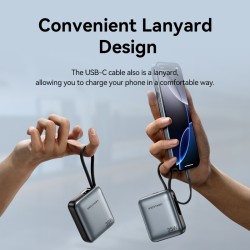 Vention Powerbank 10000mAh 35W Mini Size Built-in USBC Black - FHEH0 - 10000mAh 35W Mini Size Built-in USBC Black