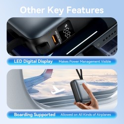 Vention Powerbank 10000mAh 35W Mini Size Built-in USBC Black - FHEH0 - 10000mAh 35W Mini Size Built-in USBC Black