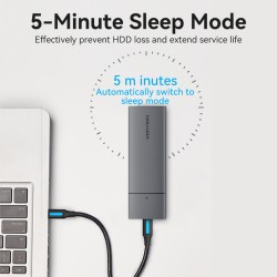 Vention M.2 NVMe SSD Enclosure - KPGH0 - USB 3.1 Gen2 10Gbps Metal — Buy in Cyprus with Fast Delivery