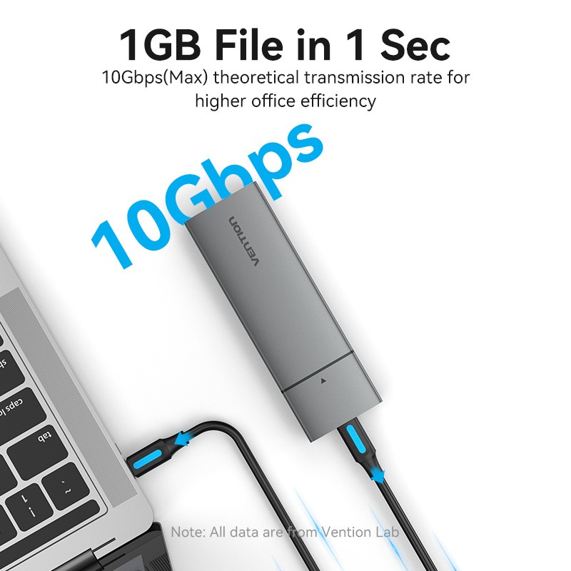 Vention M.2 NVMe SSD Enclosure - KPGH0 - USB 3.1 Gen2 10Gbps Metal — Buy in Cyprus with Fast Delivery