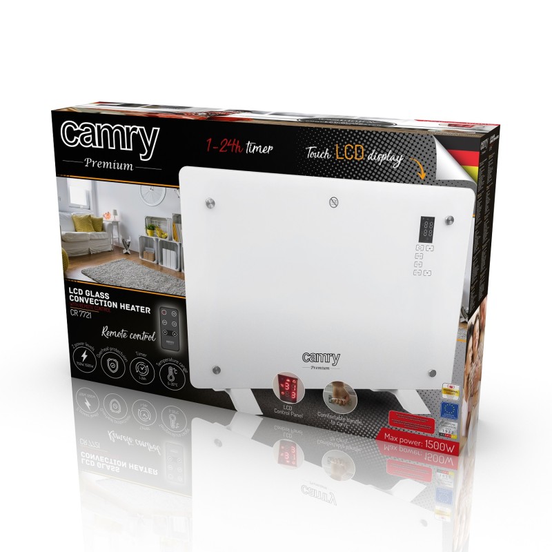 Camry Convection Glass Heater - CR7721 - with Remote — Buy in Cyprus with Fast Delivery