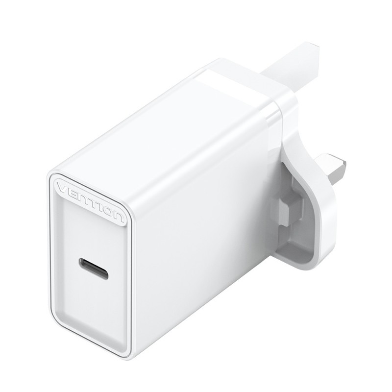 Vention Charger Wall - FAIW0-UK - 30W 1xUSBC UK Plug White — Buy in Cyprus with Fast Delivery