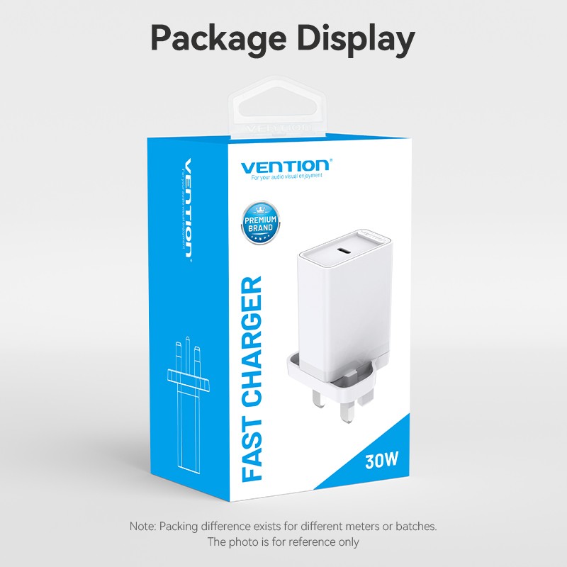 Vention Charger Wall - FAIW0-UK - 30W 1xUSBC UK Plug White — Buy in Cyprus with Fast Delivery