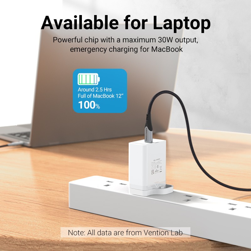 Vention Charger Wall - FAIW0-UK - 30W 1xUSBC UK Plug White — Buy in Cyprus with Fast Delivery