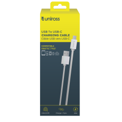 Uniross Cable USB-A to USB-C Cable - UCA005 - USB-A to USB-C Cable 2.0m — Buy in Cyprus with Fast Delivery