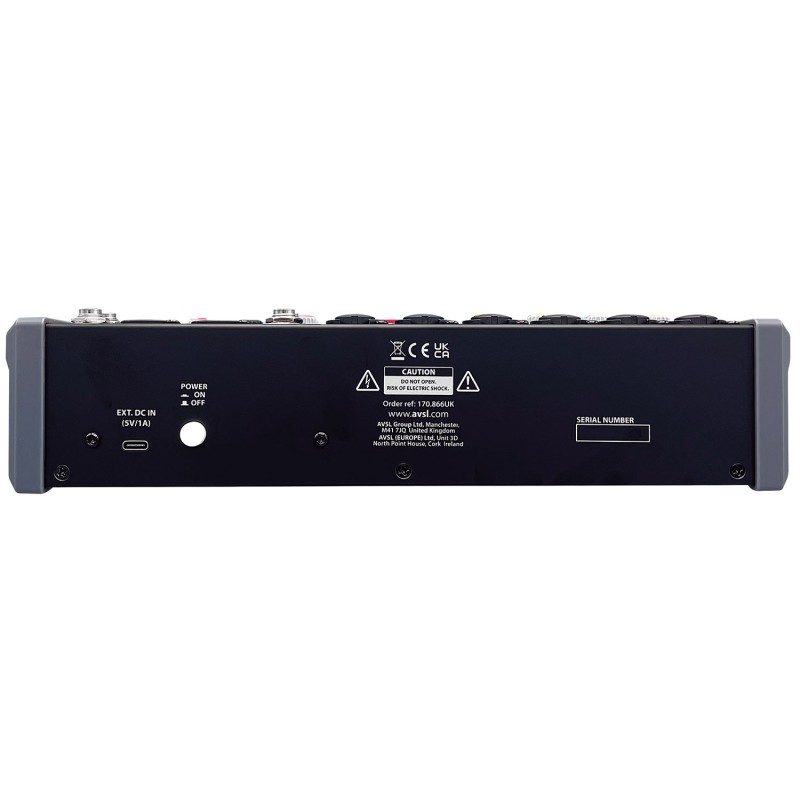 Citronic 8ch Mixer with DSP BT PC USB Play-Rec - CMA-10 - 8ch Mixer with DSP BT PC USB Play-Rec