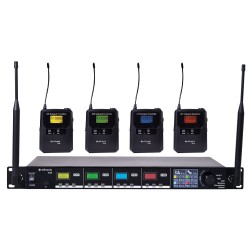 Citronic - TU4-N - Quad True Diversity Multi-UHF Wireless Microphone System (4 x Beltpacks) 171.044UK