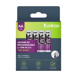 Uniross Rechargeable USB-C Lithium AA Batteries - 4pack — Buy in Cyprus with Fast Delivery