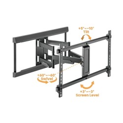 Brateck TV Mount - LPA77-466 - 60x40 Turn 4-Arm 54cm Ext — Buy in Cyprus with Fast Delivery