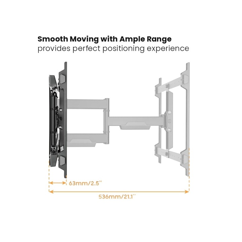 Brateck TV Mount - LPA77-466 - 60x40 Turn 4-Arm 54cm Ext — Buy in Cyprus with Fast Delivery