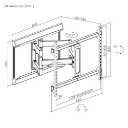 Brateck TV Mount - LPA77-466 - 60x40 Turn 4-Arm 54cm Ext — Buy in Cyprus with Fast Delivery