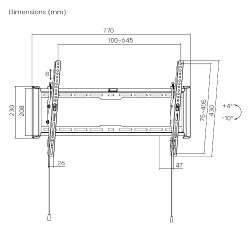 Brateck TV Mount - LP77-46T - 60x40 Tilt 75kg — Buy in Cyprus with Fast Delivery